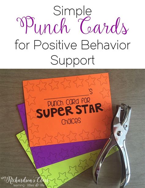 Using simple punch cards for positive behavior support in the classroom Classroom Rewards, New ...