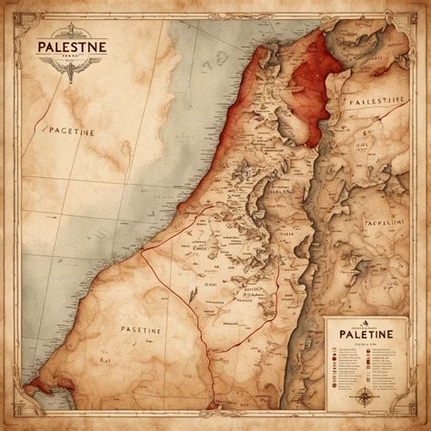 Vintage-style map of Palestine by Fatima Zahrae Terrab - Playground