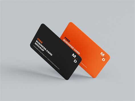 5 Free Rounded Corners Business Card Mockup PSD Set - Good Mockups