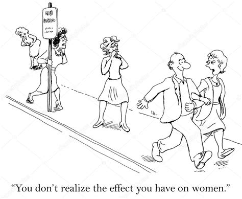 Cartoon illustration. Women are jealous of a young couple — Stock Photo © andrewgenn #32610491