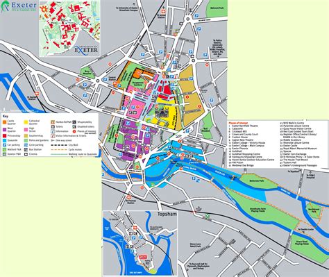 Exeter tourist map - Ontheworldmap.com