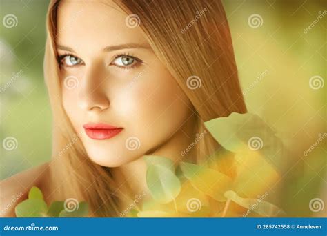 Beauty, Makeup and Hairstyle, Face Portrait of Beautiful Woman with ...