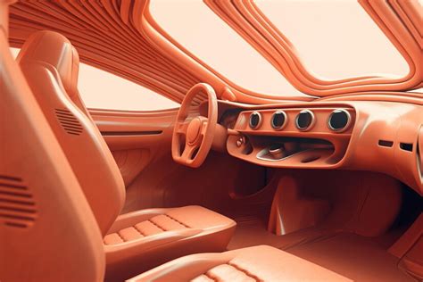 Premium AI Image | Car interior of the future futuristic smooth flowing design inside the vehicle