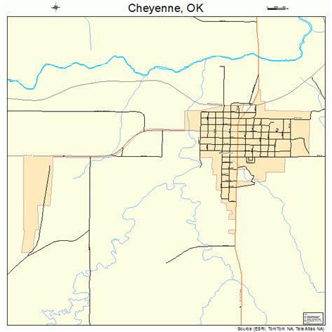 Cheyenne Oklahoma Street Map 4013900