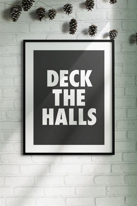 Deck The Halls Printable Wall Art Christmas Print Typography | Etsy