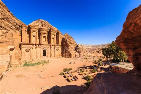 The Monastery Ad Deir Monumental Building Carved Out of Rock in Stock ...