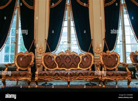 Bucharest, Romania, October 3, 2009: The Interior of politician Gigi Becali's mansion in the ...