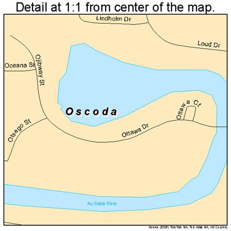 Oscoda Michigan Street Map 2661320