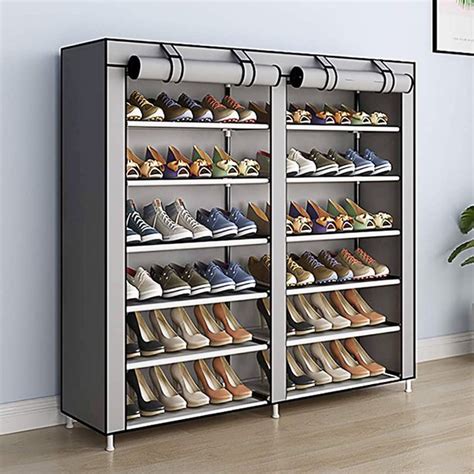 UWR-Nite Shoe Rack, 7-Tier Fabric Shoe Storage Cabinet with Dustproof ...