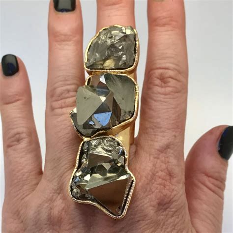 Triple Pyrite Ring / Sheila B Jewelry