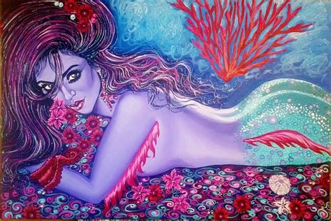 Painting I made of Kim Kardashian as a mermaid #art #color #painting #mermaids #mermaidpaintings ...