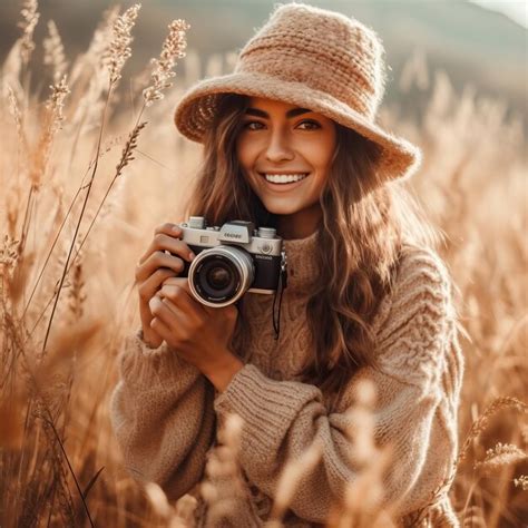 Premium Photo | Girl taking pictures of nature and smile light background 5 white background ...
