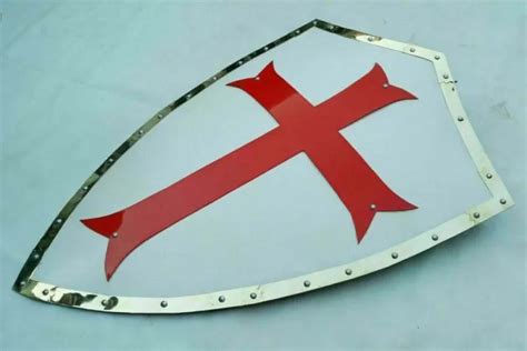 MEDIEVAL KNIGHT BATTLE Warrior Shield Templar Red Cross Design Crusader Shield $90.00 - PicClick