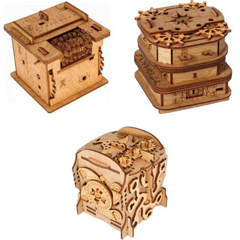 Cluebox: Escape Room in a Box - Set of 3 Puzzles | Wooden Puzzle Boxes ...