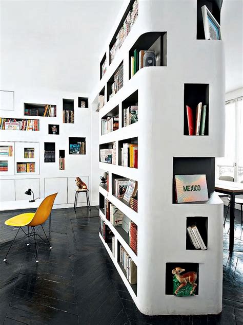 Home Library Inspiration - Built-in Bookcases With Creative Designs Modern Home Library, Home ...