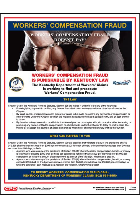 Kentucky Workers' Compensation Fraud Poster
