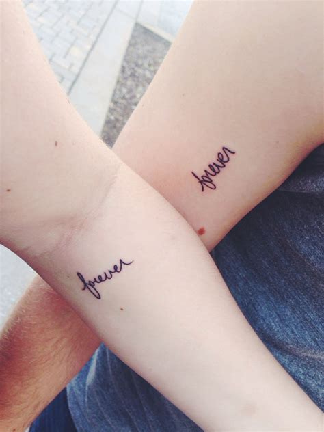 Couple tattoo - forever tattoo - forearm tattoo - handwriting tattoo - placement - couples tat ...