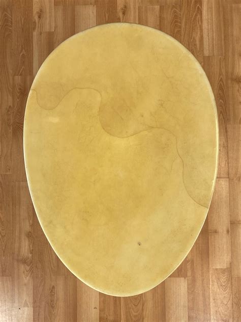 Aldo Tura Egg-Shaped Goatskin Side Table, Late 1960s For Sale at 1stDibs