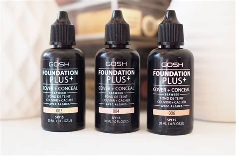 GOSH Cosmetics Foundation Plus+ 002, 004, and 006 Review - Get Lippie