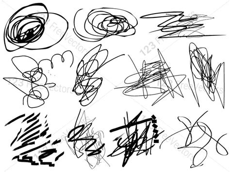 Scribble Vector and Photoshop Brush Pack-03 | Photoshop brushes ...