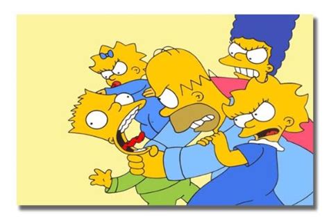 The Simpsons Homer Strangling Bart, Size:60" x 40" (150cm x 100cm Approx), Canvas Art Picture ...