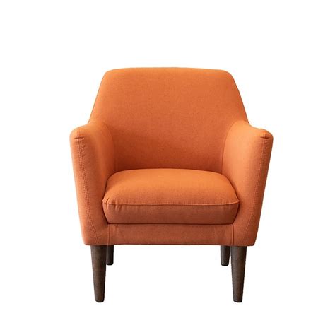 Mid-Century Modern Scarlett Orange Fabric Living Room Armchair | Homesquare