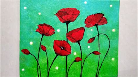 Red Poppies Acrylic Painting Step by step / How to Paint Red Poppies ...