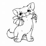 Fait Main Par TheCook Juillet 2010  Cat coloring Page Digital sketch template