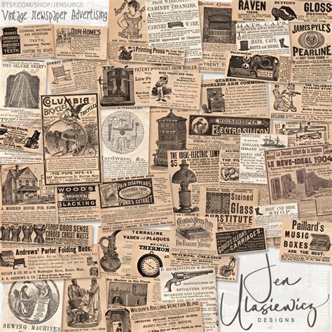 Vintage Newspaper Advertising Instant Download Ephemera, Printable ...