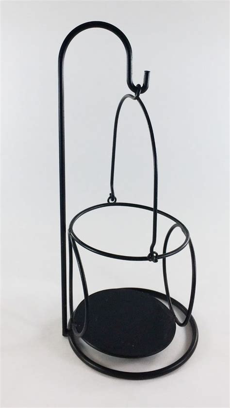 Candle Holder Black Wrought Iron Hanging With Stand 13 Inches Tall | Hanging candle holder ...