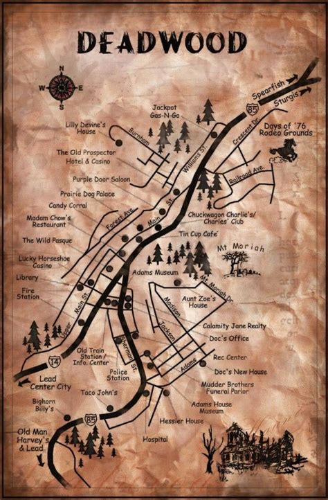 Maps of Deadwood/Lead | Old west photos, South dakota road trip, Deadwood