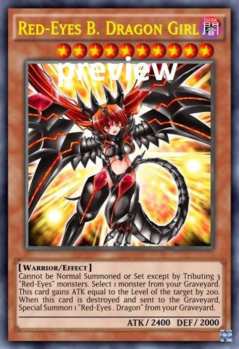 Red-eyes B. Dragon Girl Orica Custom Card Obelisk Tormentor Winged ...