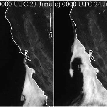 The progression of the 22-25 June CTWR as seen in visible (GOES)... | Download Scientific Diagram