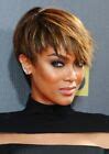 Short Pixie Wigs Ombre Brown Mixed Blonde Hair Wigs 100% Human Hair ...