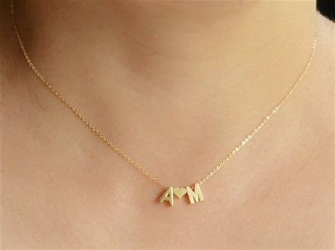 Double Initial Necklace, Gold Layered Initial Necklace, Two Initial Necklace, Layered Letter ...