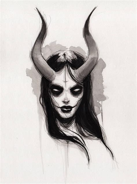 she - fine art print - 9x12 in 2020 | Dark art tattoo, Dark art drawings, Scary drawings