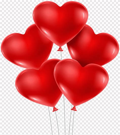 Free download | Five red heart balloons, Heart Shape Valentine's Day ...