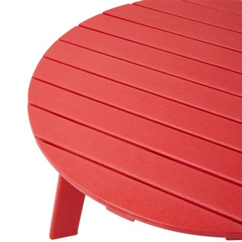 Glitzhome 36 Inch Width Adirondack Patio Round Coffee Table HDPE Weather Resistant (Red), (36 ...