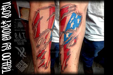 Custom Skin Tear Rip American Flag Tattoo by Enoki by enokisoju on DeviantArt