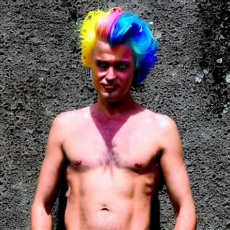 geert wilders with rainbow colored hair, shirtless, | Stable Diffusion ...