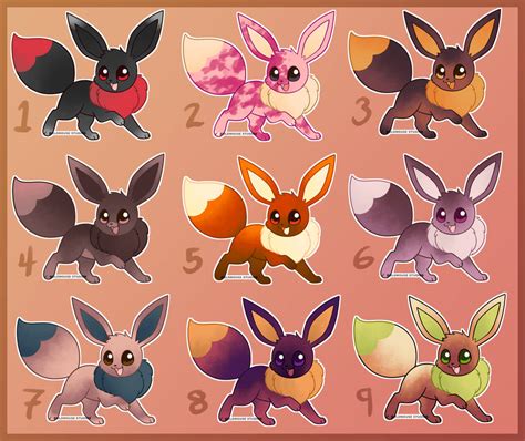 Eevee Adopt Set 1 [9/9 Open] by VincentTheServal on DeviantArt