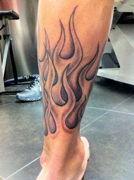 Flame Tattoo on Leg