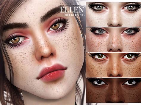 Pralinesims' Ellen Freckles N13 | Sims 4 tattoos, The sims 4 skin, The sims 4 download