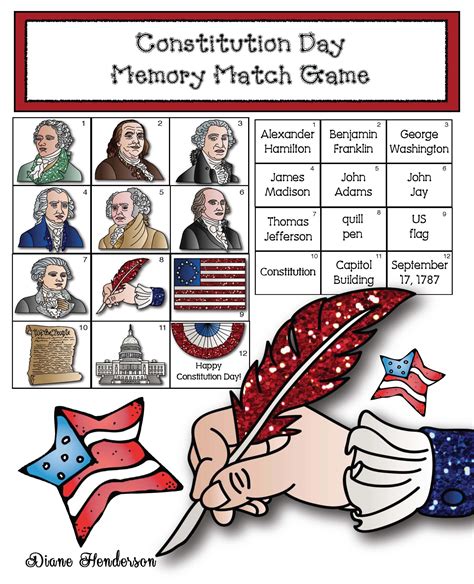 Quick, Easy and Fun Constitution Day Activities | Constitution day, Memory match game, Memory match