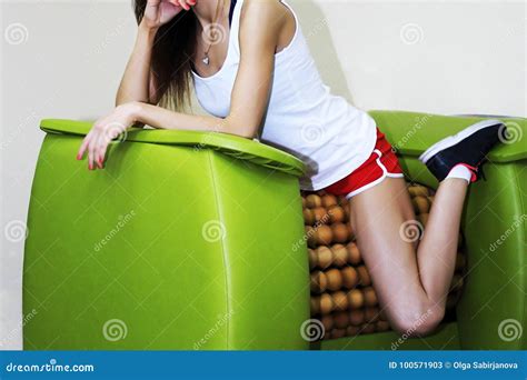 The Girl on the Body Vibration Machine, Weight Loss and Health Stock Image - Image of loss ...