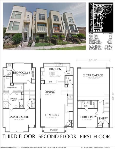 Townhouse Floor Plans, New Brownstone Floor Plan, Town Home Designers, | Town house floor plan ...