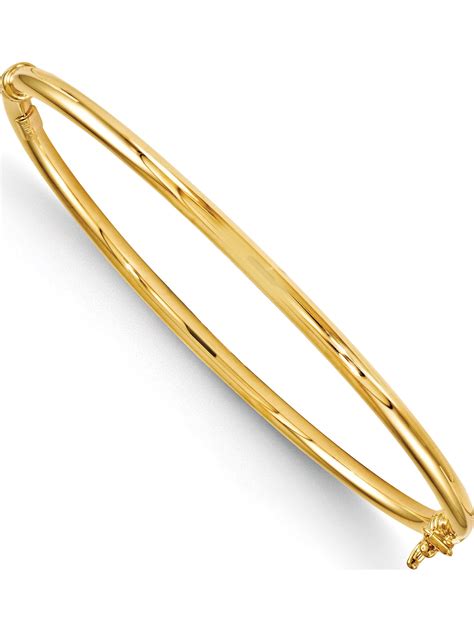 Leslie's - 14k Yellow Gold Polished Hinged Bangle Bracelet - Walmart.com - Walmart.com