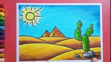 Easy and simple Desert drawing - YouTube