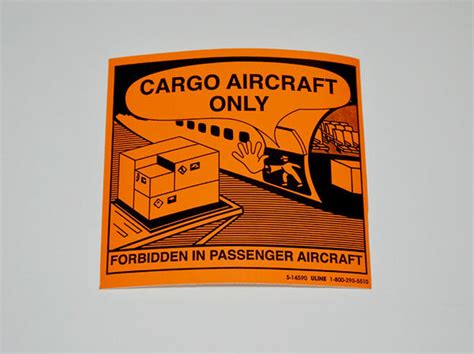 Cargo Aircraft Only Label | HMA Lab Supply