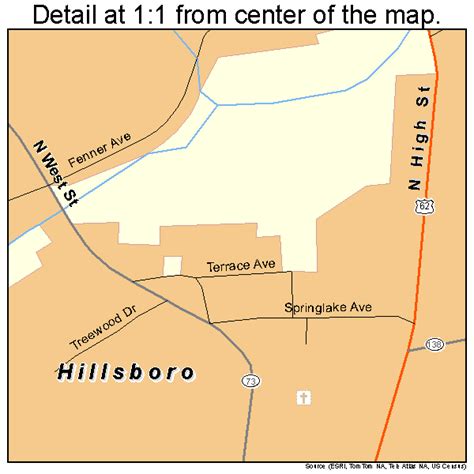 Hillsboro Ohio Street Map 3935560